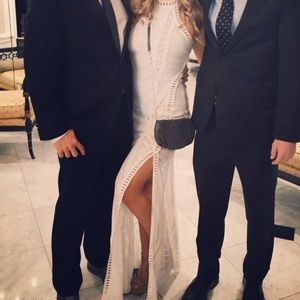 White lace maxi dress